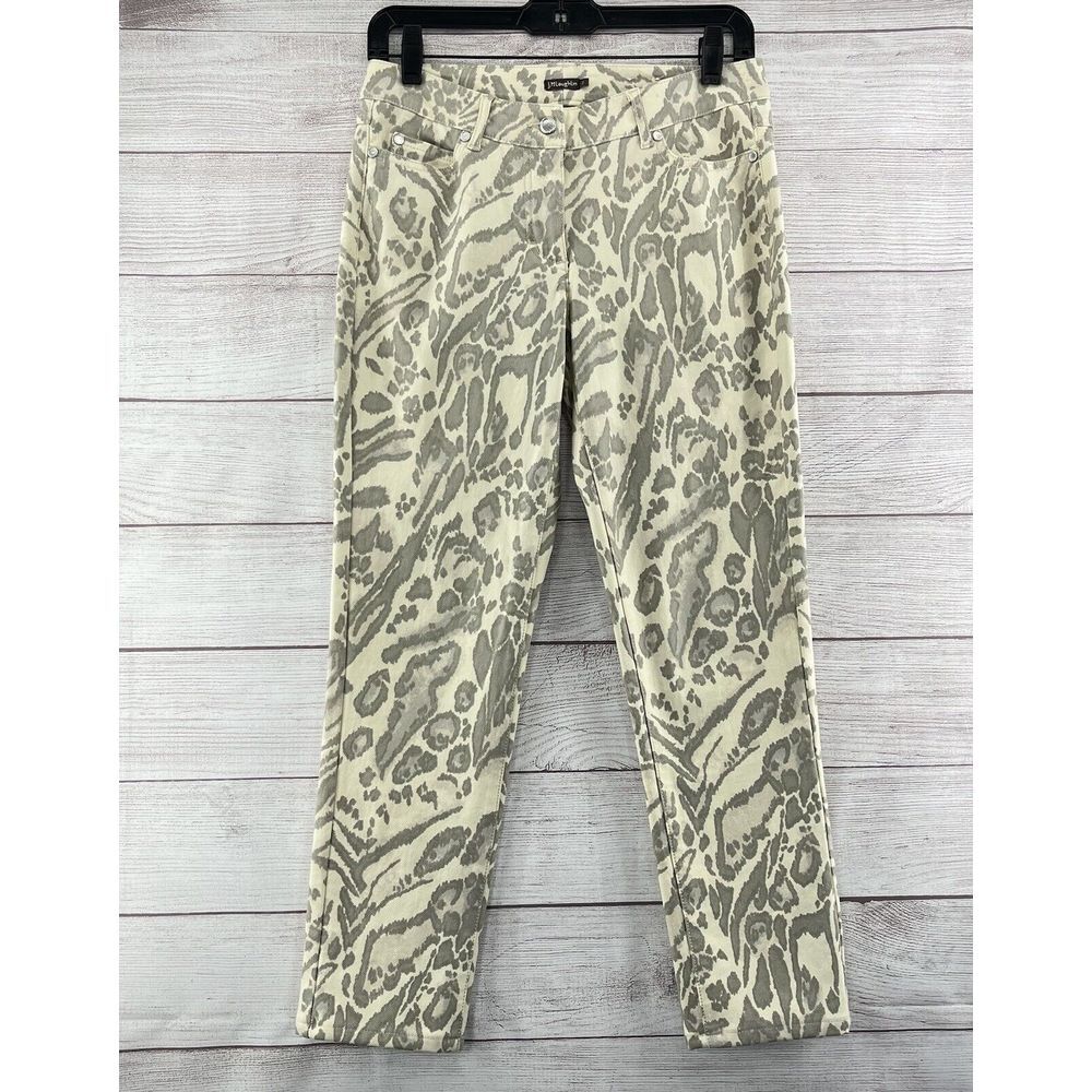 J. McLaughlin Denim Pants Jeans Women's Size 2 Mid Rise Animal‎ Leopard Print
